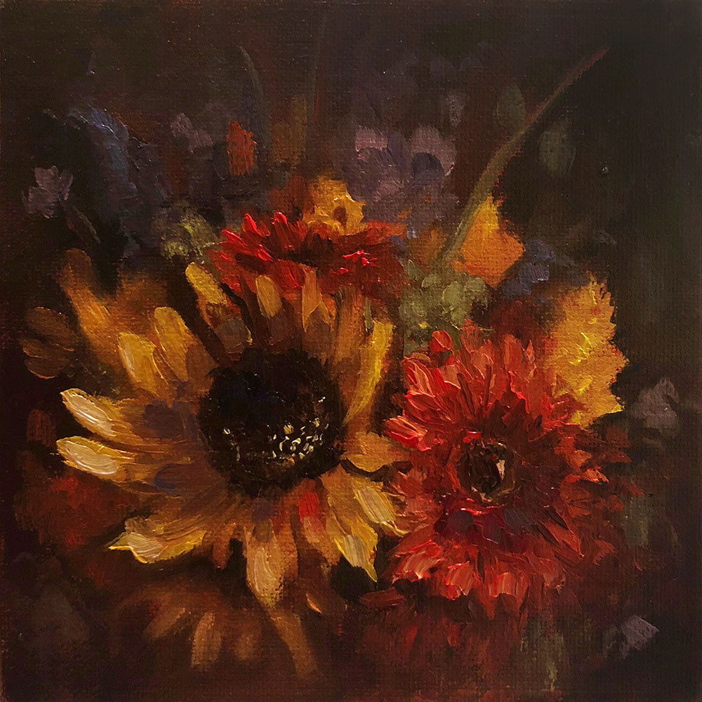 quilt square, sunflower